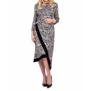 NEW SCAPA printed asymmetric midi dress in zebra